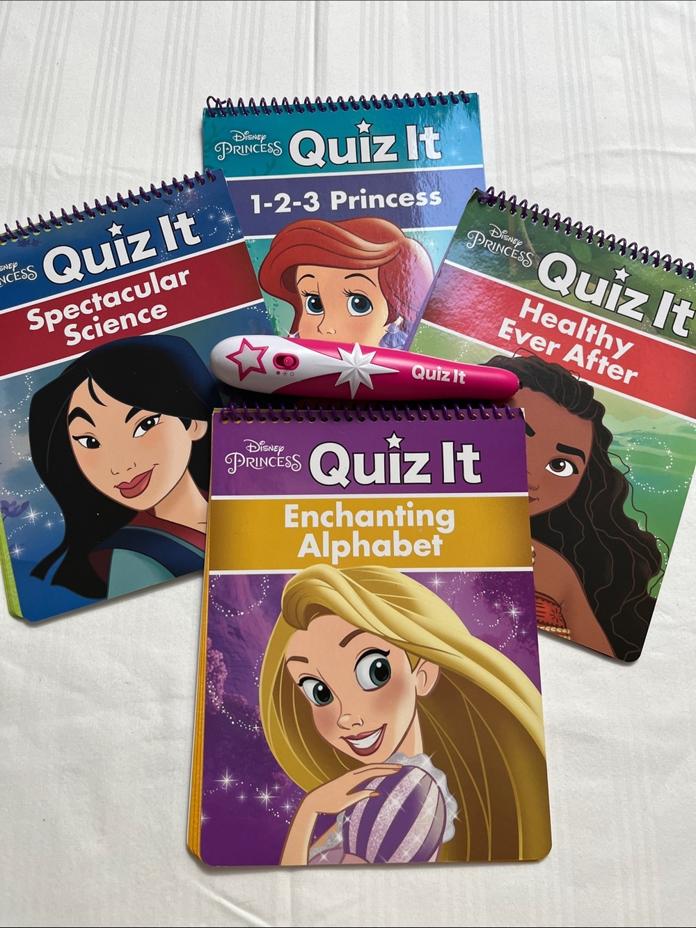 Disney Princess Quiz It Interactive 4-Book Set and Smart Pen PI Kids